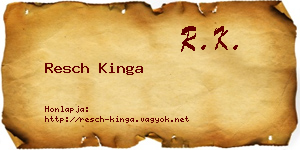 Resch Kinga névjegykártya